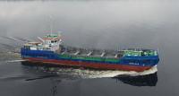 Ground-lifting self-propelled scow "Marine" of the NV600 project with a hold volume of 600 m3